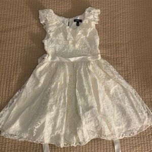 Kids White Lace Dress